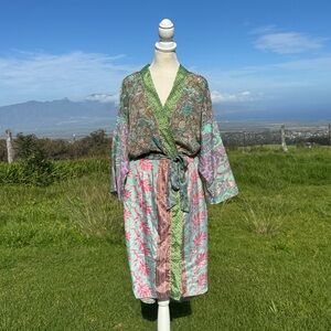Karma Highway Kimono Patchwork India Robe One Size